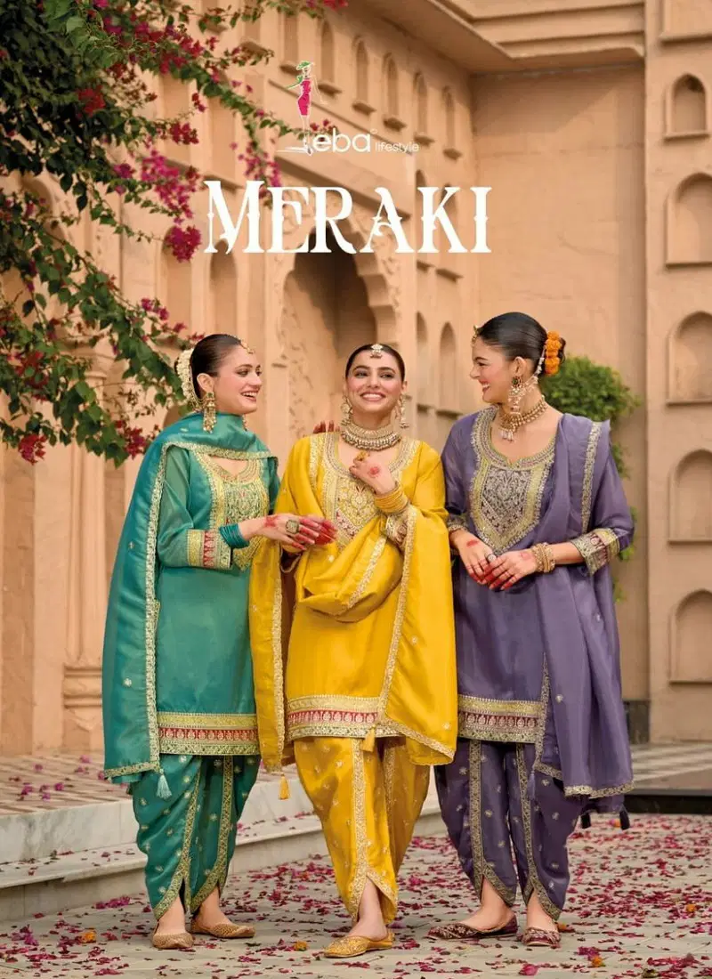 Meraki By Eba Shimmer Ready Made Suits Exporters In India Catalog